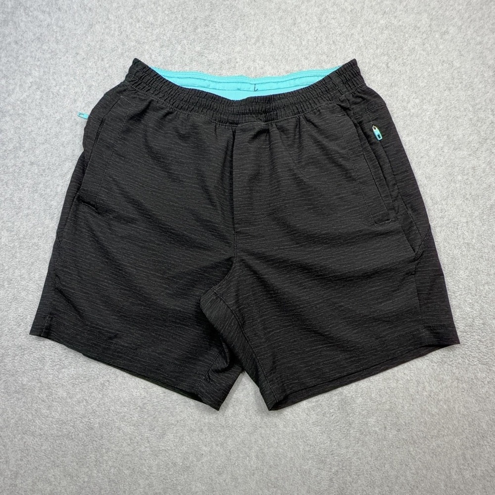 Birddogs Shorts Mens Medium Black Lined 6 Inch Athletic Stretch Running Gym